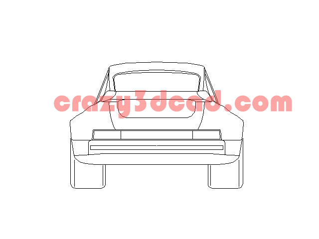 SUV car rear view CAD Block